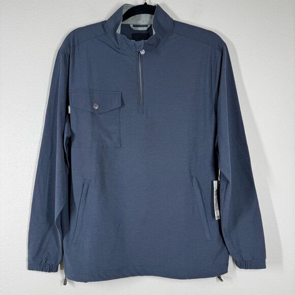 NWT Linksoul 1/4 Zip Pullover Windbreaker Jacket Navy Golf Performance Small - Picture 1 of 8